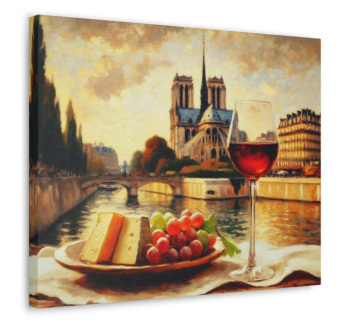 Retro Paris travel wall art painting as canvas print, framed prints for Kitchen, living room, home decor