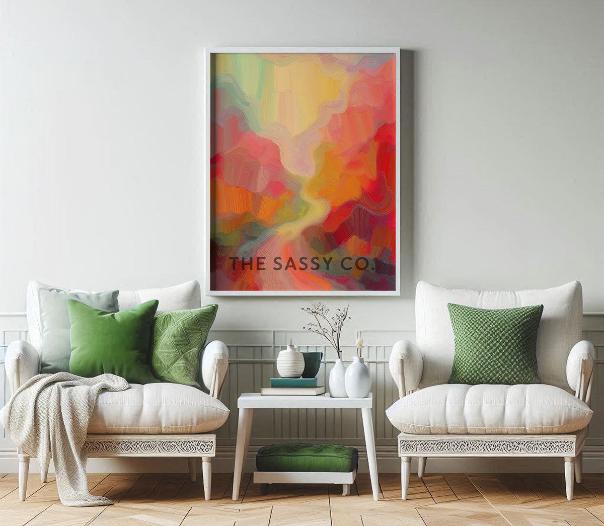 Nature Rain Abstract Colorful Wall art painting canvas print, framed print for living room and home decor