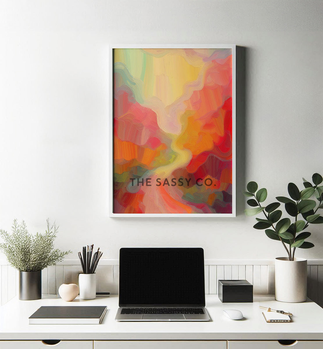 Nature Rain Abstract Colorful Wall art painting canvas print, framed print for living room, home office, work station and home decor