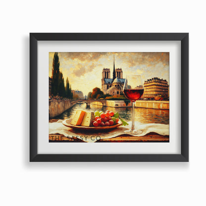 Retro Paris travel wall art painting as canvas print, framed prints for Kitchen, living room, home decor