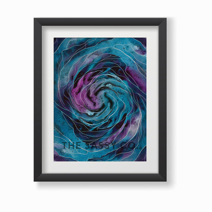 Abstract nature, space, watercolor wall art painting canvas print, framed prints for living room, bedroom, home decor