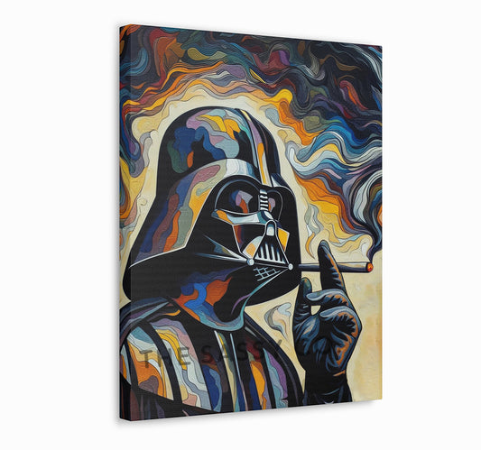 Star Wars inspired, Darth Vader smoking wall art painting canvas print, framed print for game room, bedroom decor