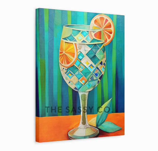 Cocktail wall art, Gin and Tonic wall art painting canvas prints, framed prints for living room, Kitchen, bar, Home decor