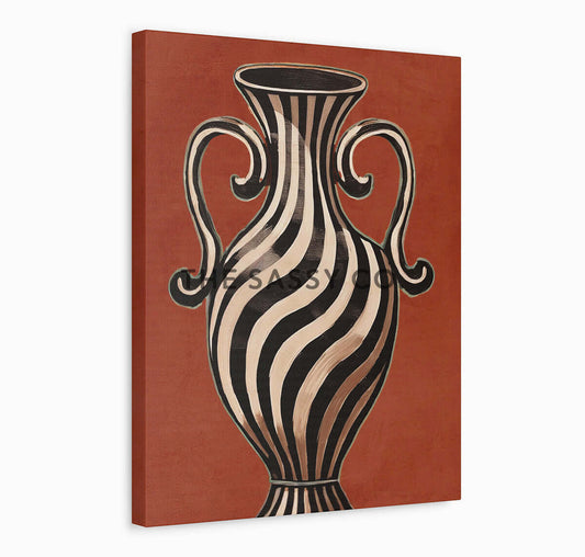 Abstract modern terracotta pot wall art painting canvas print, framed prints for living room & home decor