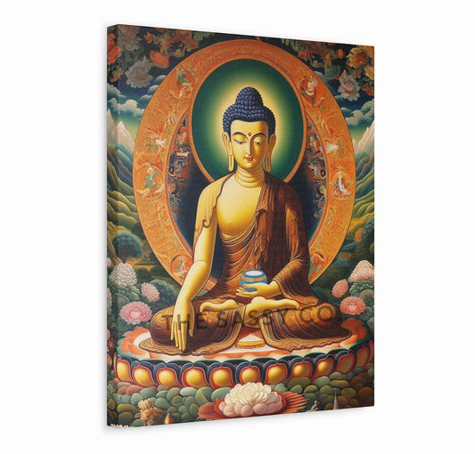 Peaceful Buddha meditating wall art painting canvas print, framed prints for Bedroom, living room, home decor