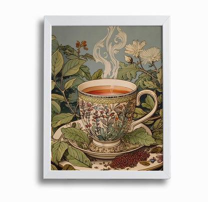 Vintage Style Tea Wall Art Painting Canvas print, framed print for kitchen, dining room, home decor