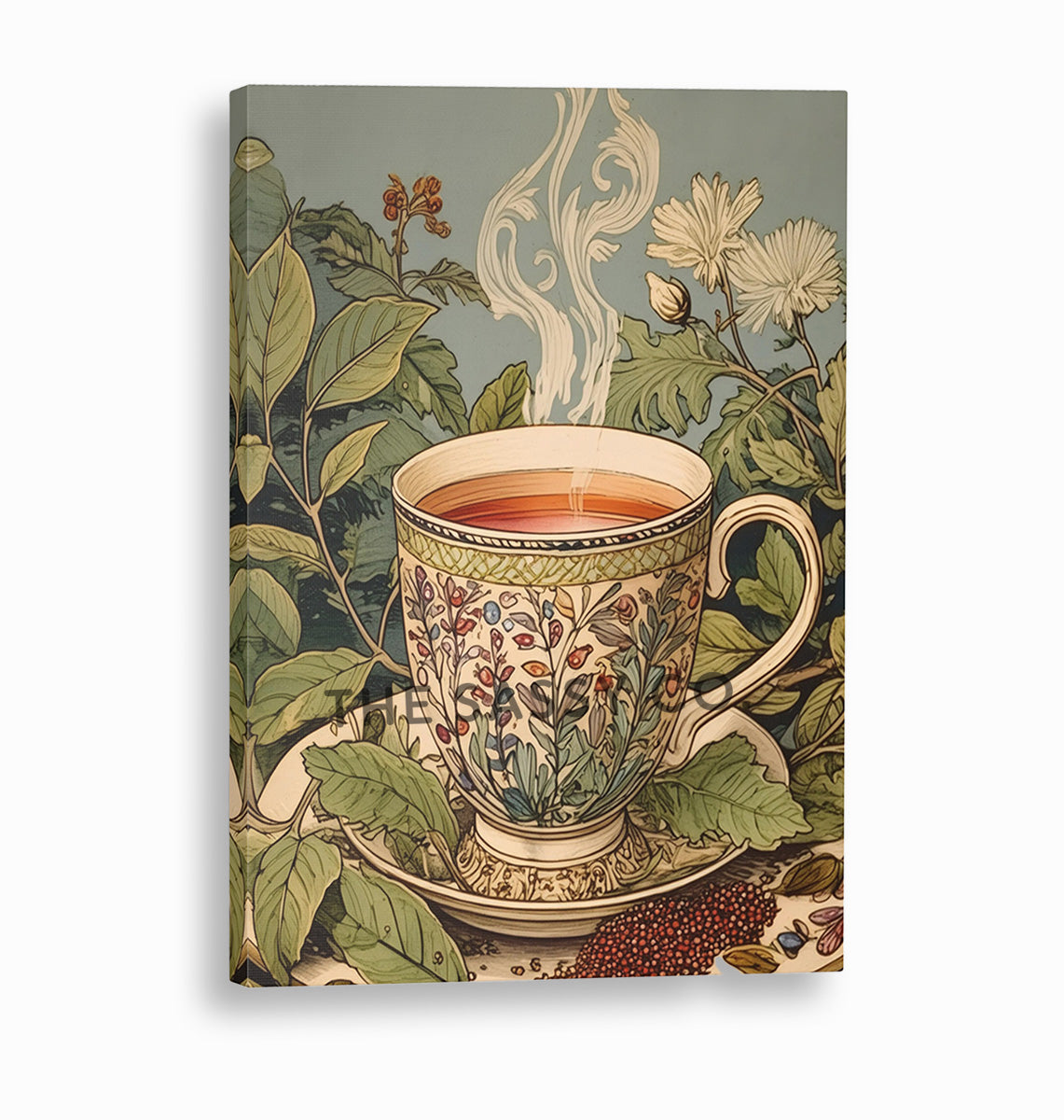 Vintage Style Tea Wall Art Painting Canvas print, framed print for kitchen, dining room, home decor