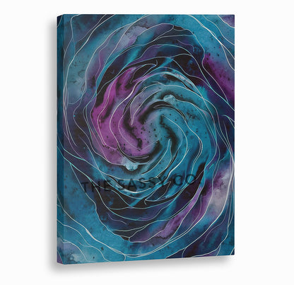 Abstract nature, space, watercolor wall art painting canvas print, framed prints for living room, bedroom, home decor