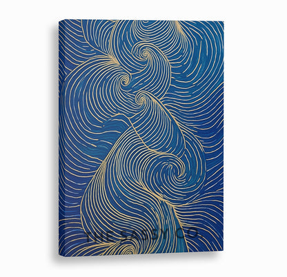 Nature inspired blue abstract wind wall art painting canvas & framed print for bedroom, living decor, office, work station, home decor