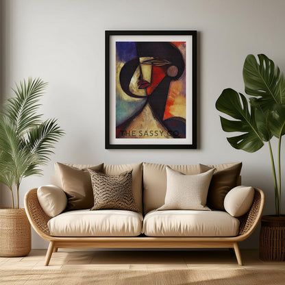 Vibrant Abstract African Woman Modern Wall Art Oil Painting, Canvas & Framed print for living room, home decor