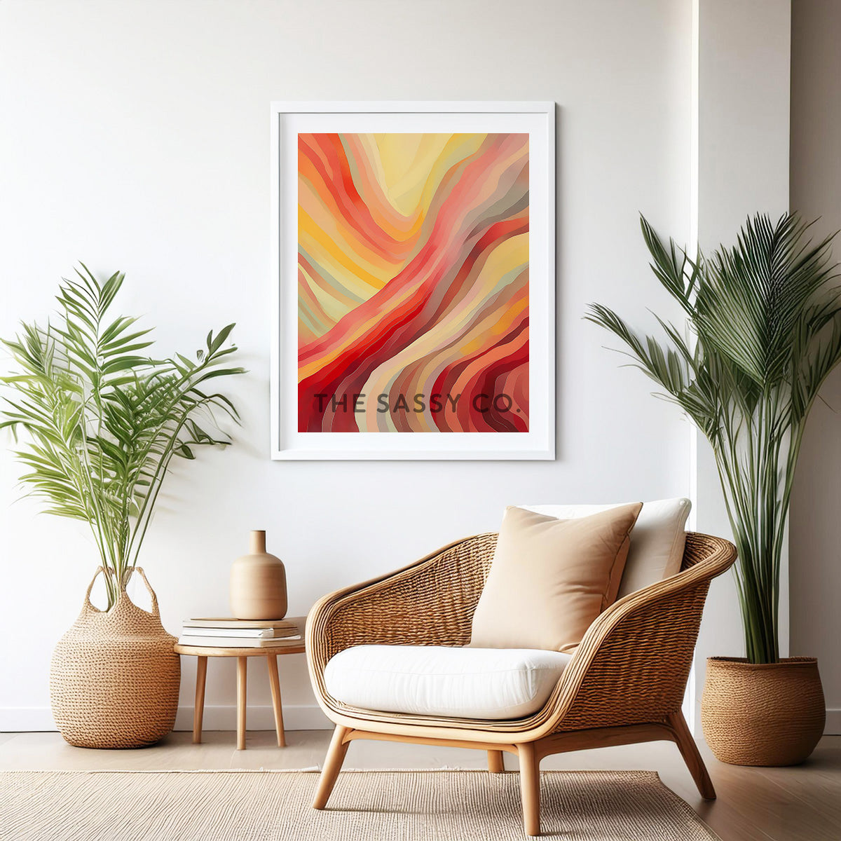 Nature Fire element, modern abstract wall art painting, canvas & framed print for living room, bedroom, home decor