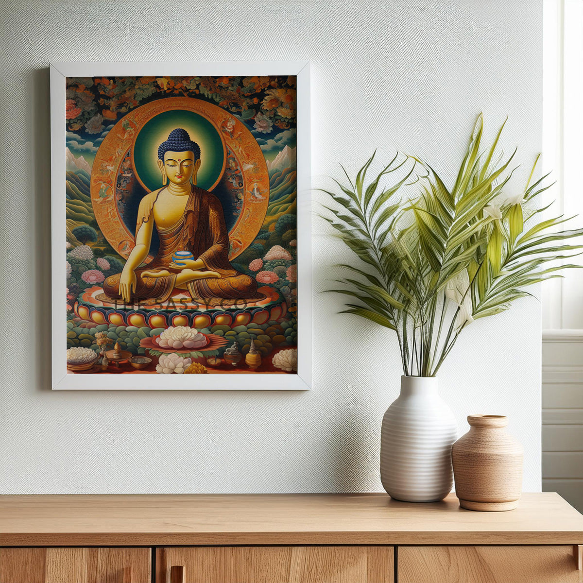 Buddha meditating wall art painting canvas print, framed prints for Bedroom, living room, home decor